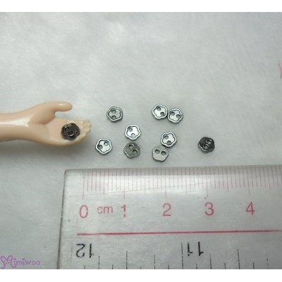DIY Materials 4mm Metal Mini Button Flower Dark Grey (10pcs) NDB035DGY